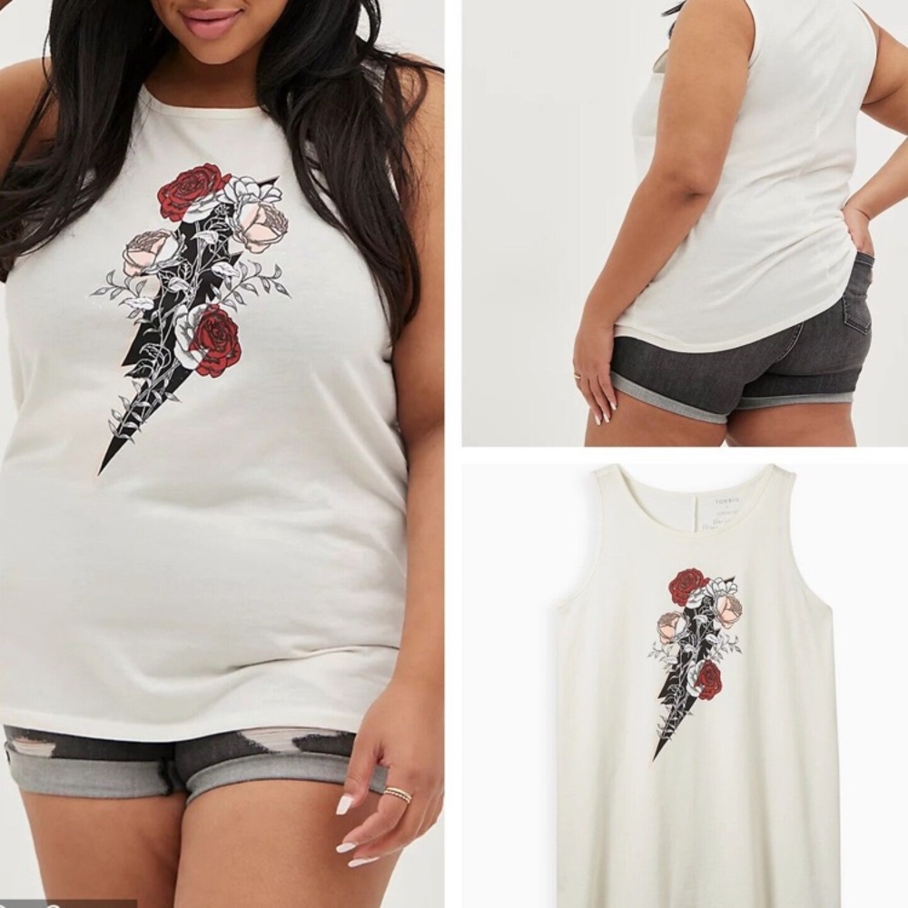 Torrid floral lightning bolt tank size 3